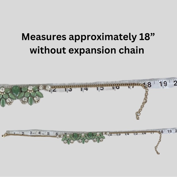 J Crew Factory Gold Tone and Green Statement Bib Necklace - Picture 15 of 16